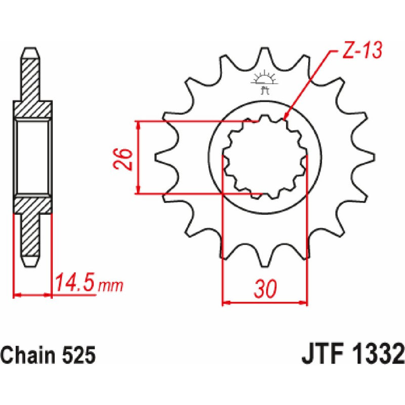 JT Sprockets Countershaft Sprocket - 16 Tooth - VFR800 JTF1332.16RB