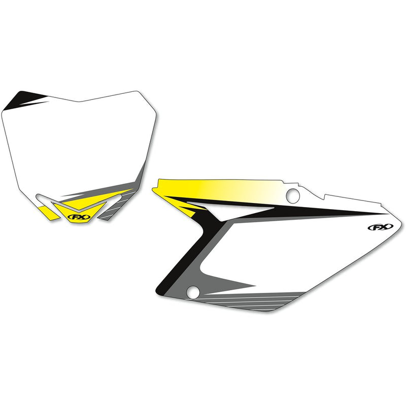 Factory Effex Graphic Number Plates - White/Yellow - RMZ250 12-64422