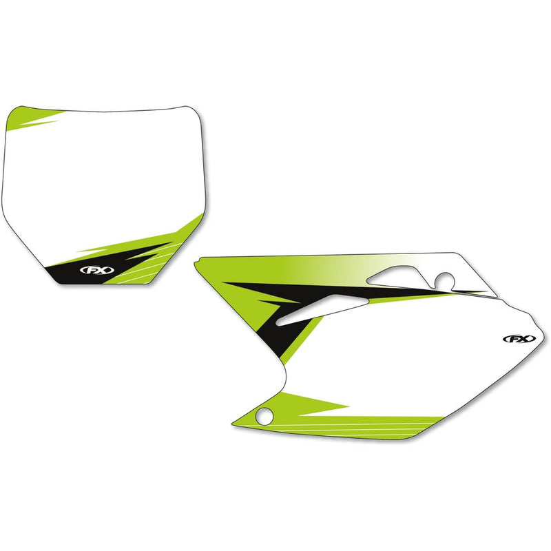 Factory Effex Graphic Number Plates - White/Green - KX 12-64132