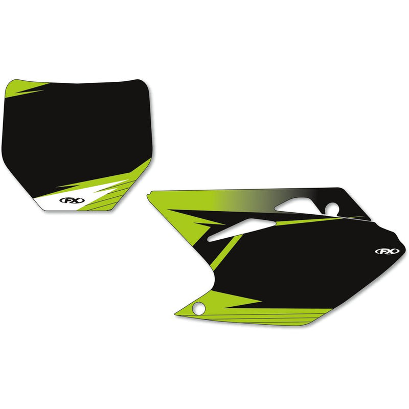 Factory Effex Graphic Number Plates - Black/Green - KX 12-64130