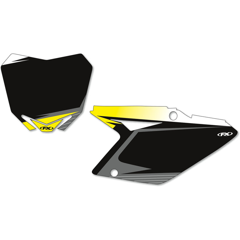 Factory Effex Graphic Number Plates - Black/Yellow - RMZ250 12-64420