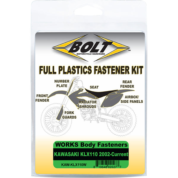 BOLT Body Work Fastener Kit - Kawasaki KAW-KLX110W