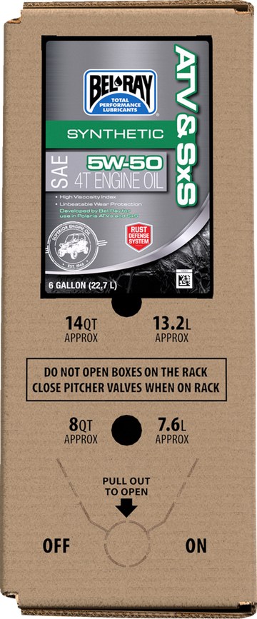 Bel-Ray ATV & SxS Synthetic Oil - 6 US Gal - Box in Bag 302664150033