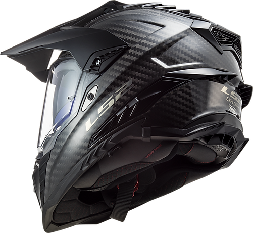 LS2 Explorer C Solid Adventure Motorcycle Helmet W / Sunshield Matte Carbon - XX-Largearge