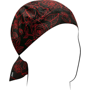 Zan Headgear Flydanna? Head Wrap - Red and Black Roses Z206