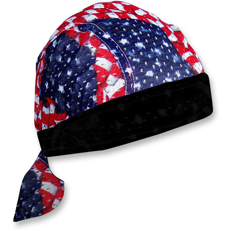 Zan Headgear Flydanna? Vented Sport Headwrap - Wavy American Flag ZVS265