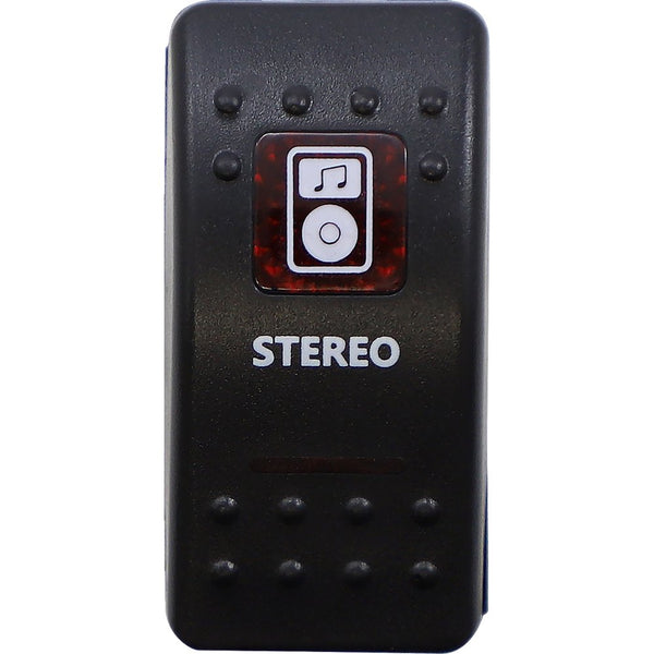 Moose Utility Rocker Switch - Stereo - Red STR-PWR-R
