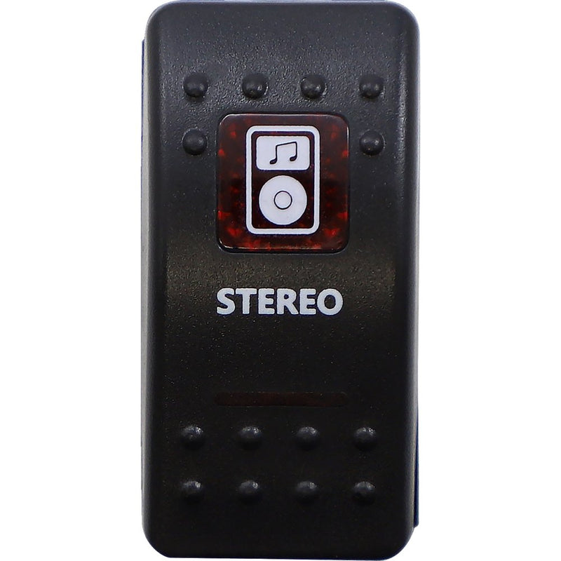 Moose Utility Rocker Switch - Stereo - Red STR-PWR-R