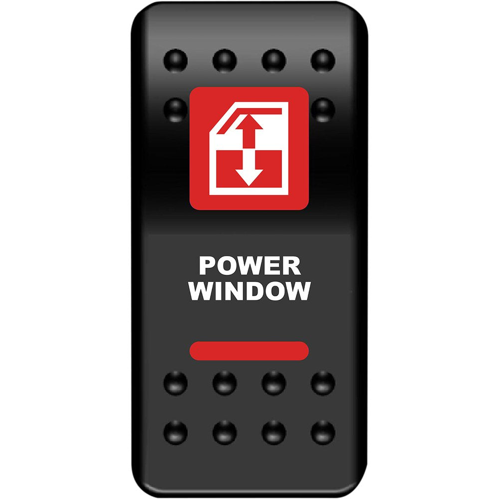 Moose Utility Rocker Switch - Power Window - Red WIN-PWR-R