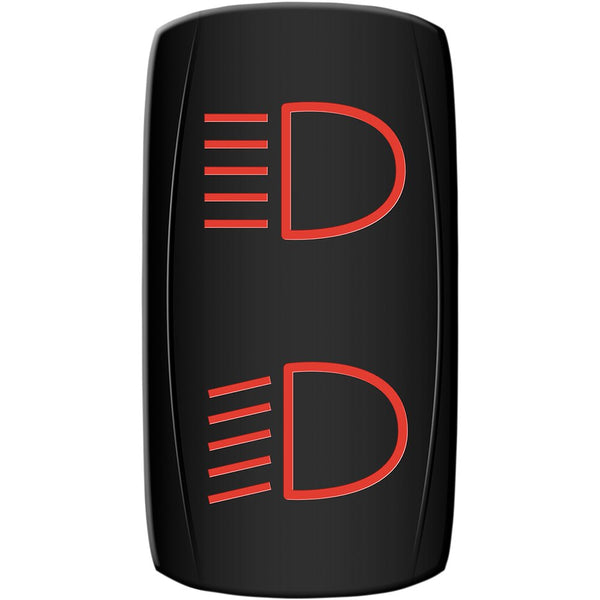 Moose Utility Rocker Switch - Hi/Lo Beam - Red HLB-PWR-R