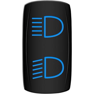 Moose Utility Rocker Switch - Hi/Lo Beam - Blue HLB-PWR