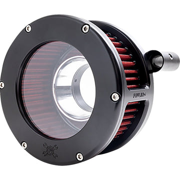 FEULING OIL PUMP CORP. BA Air Cleaner Kit - Black/Clear with Red Filter - '08-'17 Dyna/Softail/Touring 5454