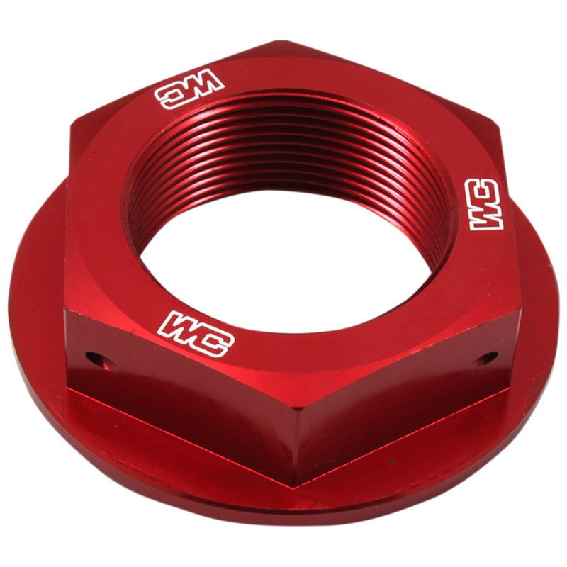 Works Connection Steering Stem Nut - Red - Yamaha 24-365
