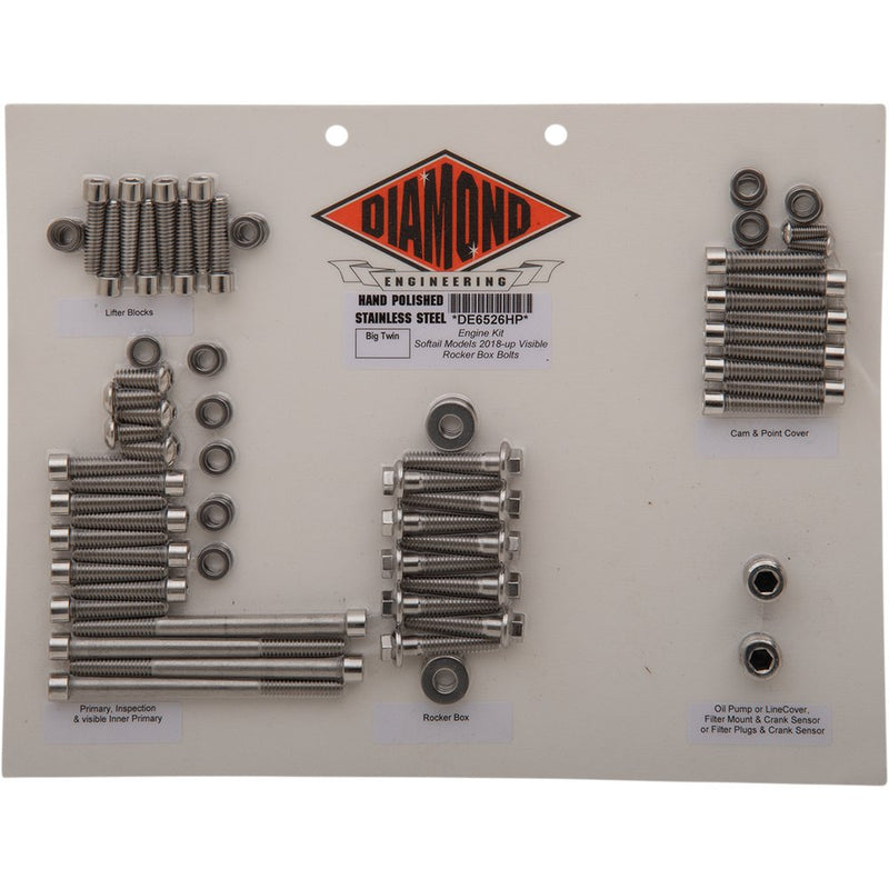 Diamond Engineering Fastener Kit - Engine/Rocker Box - OEM - FL/FX DE6526HP
