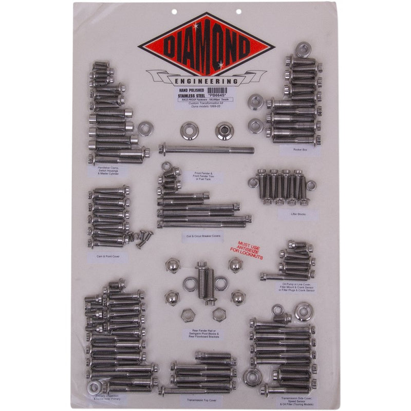 Diamond Engineering Fastener Kit - Custom/Transformation - 12-Point PB664S