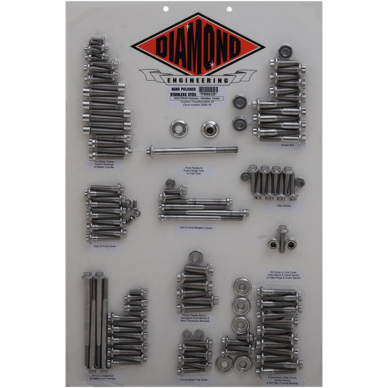 Diamond Engineering Fastener Kit - Custom/Transformation - 12-Point - Dyna PB663S