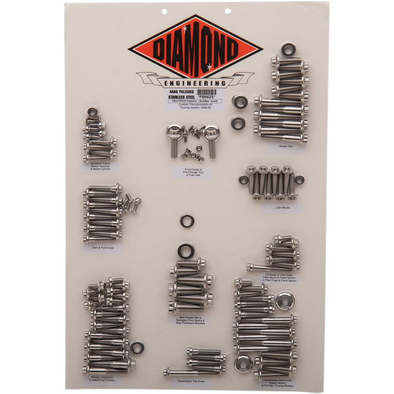 Diamond Engineering Fastener Kit - Custom/Transformation - 12-Point - FLHT PB662S