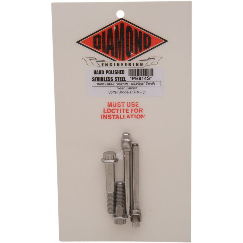 Diamond Engineering Bolt Kit - Rear Caliper Mount - 12-Point - Softail PB914S