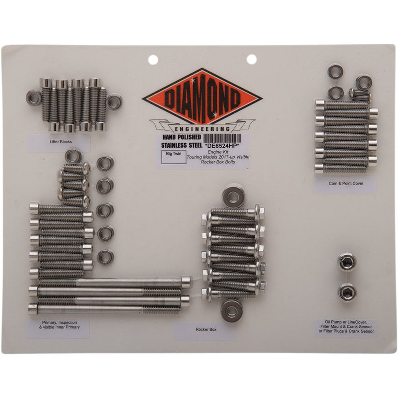 Diamond Engineering Fastener Kit - Engine/Rocker Box - OEM - FLT/H DE6524HP
