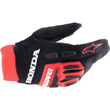 Alpinestars Honda Full Bore Gloves - Black/Bright Red - Small 3563823-1303-S