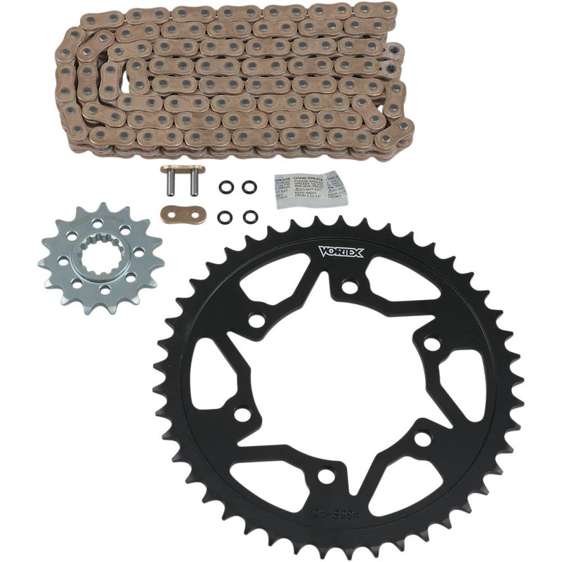 Vortex Steel Chain Kit - Gold - Yamaha - YZF-R1 - '98-'03 CKG6354