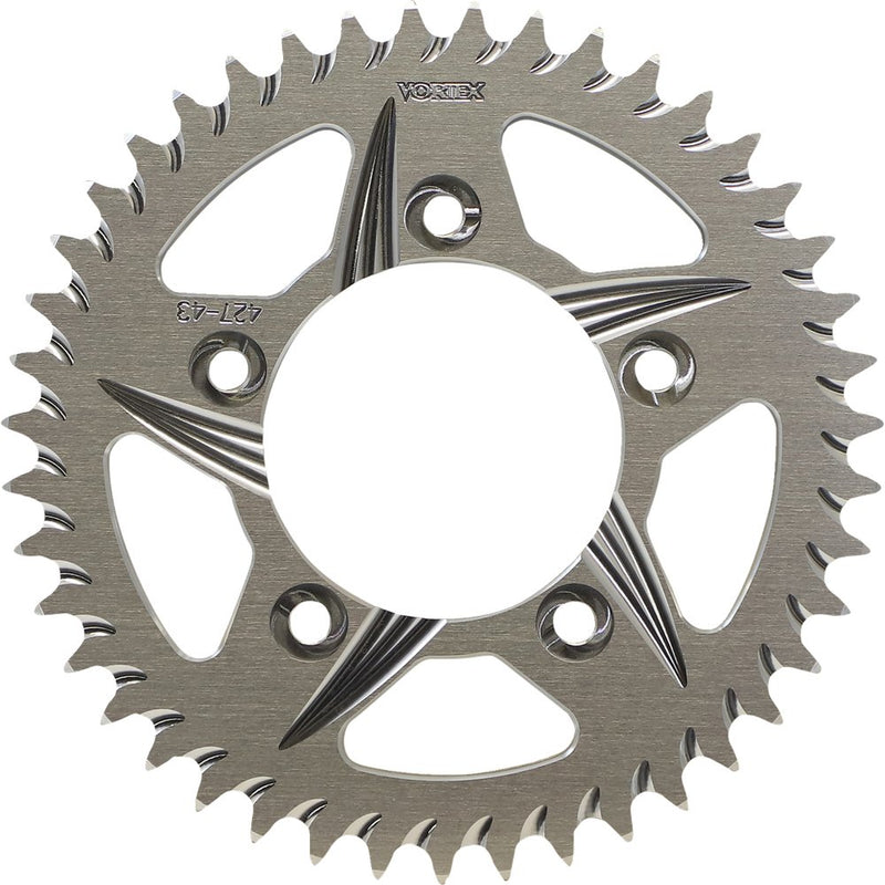 Vortex Aluminum Sprocket - Silver - Rear - 43 Tooth 427-43