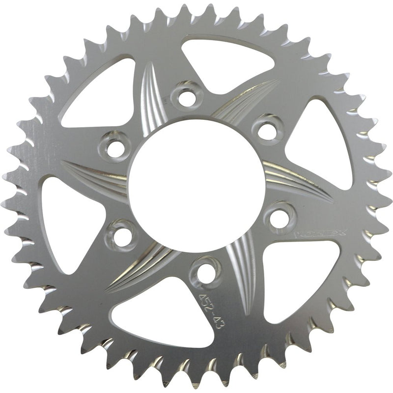 Vortex Aluminum Sprocket - Silver - Rear - 43 Tooth 452-43
