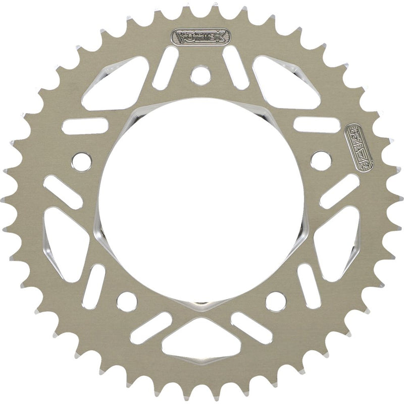 Vortex Aluminum Sprocket - Silver - Rear - 42 Tooth 654A-42
