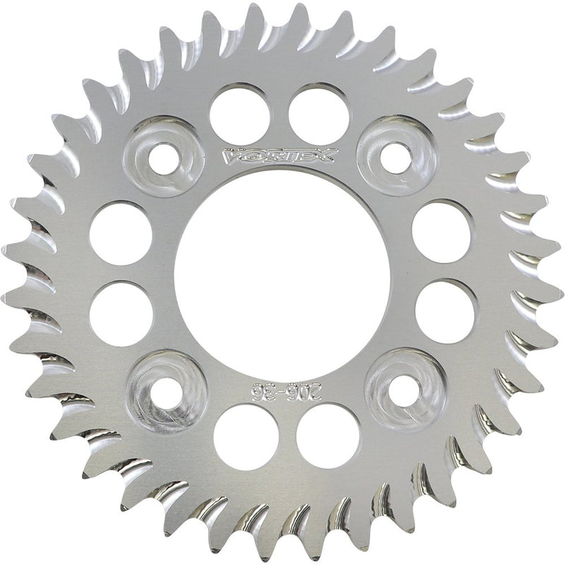 Vortex Aluminum Sprocket - Silver - Rear - 36 Tooth 206-36