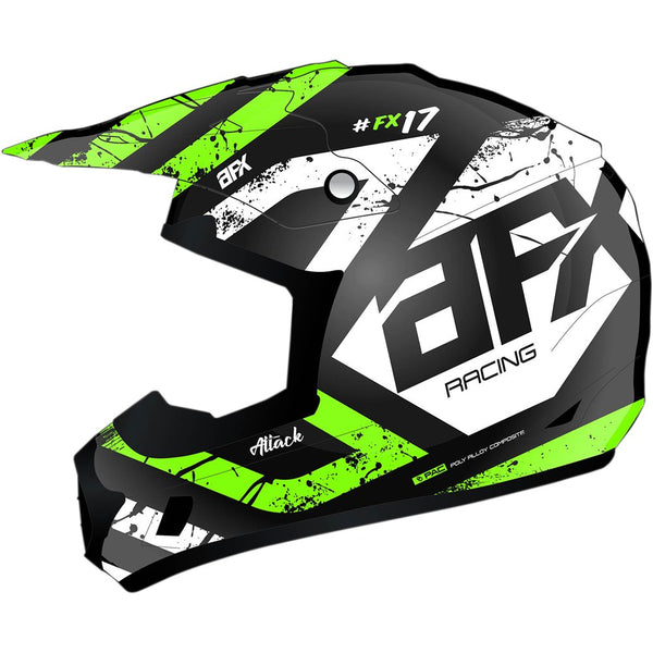 AFX FX-17Y Helmet - Attack - Matte Black/Green - Small 0111-1417