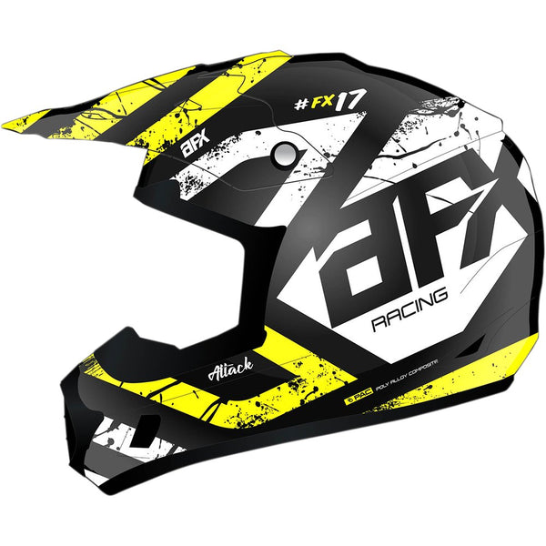 AFX FX-17Y Helmet - Attack - Matte Black/Hi-Vis Yellow - Small 0111-1414