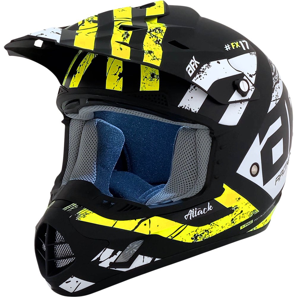 AFX FX-17Y Helmet - Attack - Matte Black/Hi-Vis Yellow - Medium 0111-1415