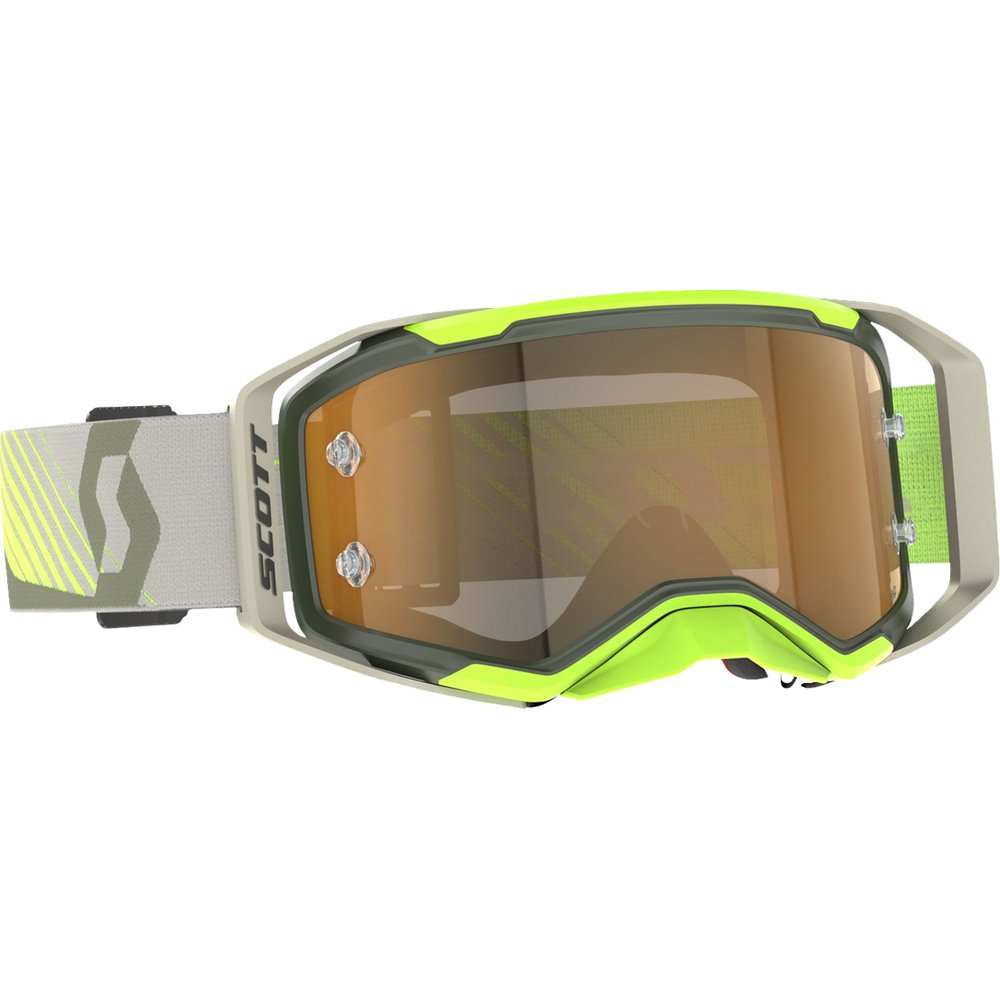 Scott Prospect 2.0 AMP Goggle - Kaki Green/Neon Yellow - Gold Chrome Lens 421478-7701324