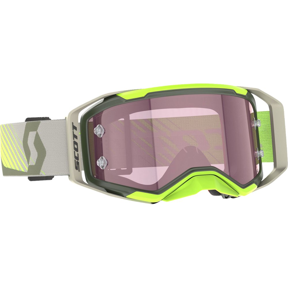 Scott Prospect 2.0 AMP Goggle - Kaki Green/Neon Yellow - Rose Lens 421469-7701352
