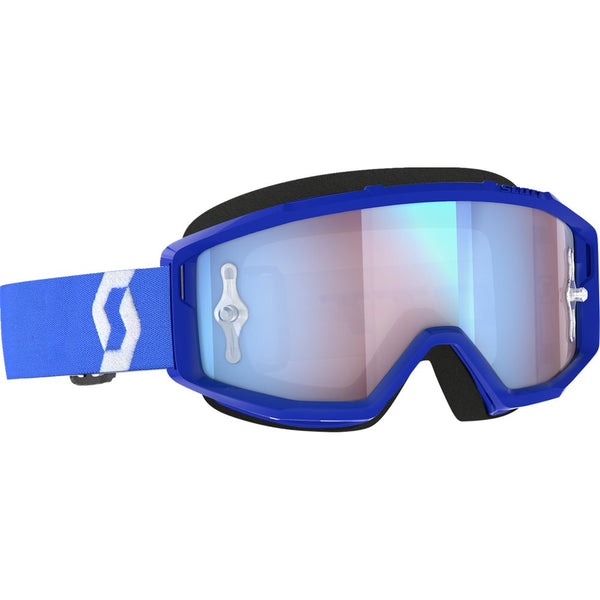 Scott Primal Goggle - Blue/White - Blue Chrome Works Lens 2785971006349