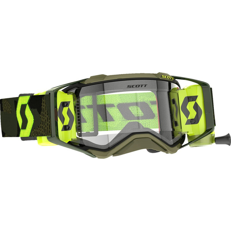 Scott Prospect Super WFS Goggle - Khaki Green/Neon Yellow - Dual Lens - Clear 278595-7701113