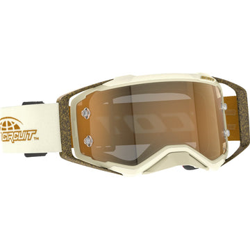 Scott Prospect Pro Circuit Amplifier Goggle - Beige/White/Brown - Gold Chrome Works Lens 423514-1074324