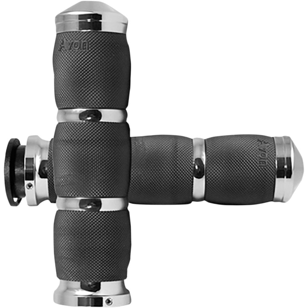 Avon Grips 3-Ring Air Cushioned Grips - Indian - Chrome IN-TO-AIR-90-CH