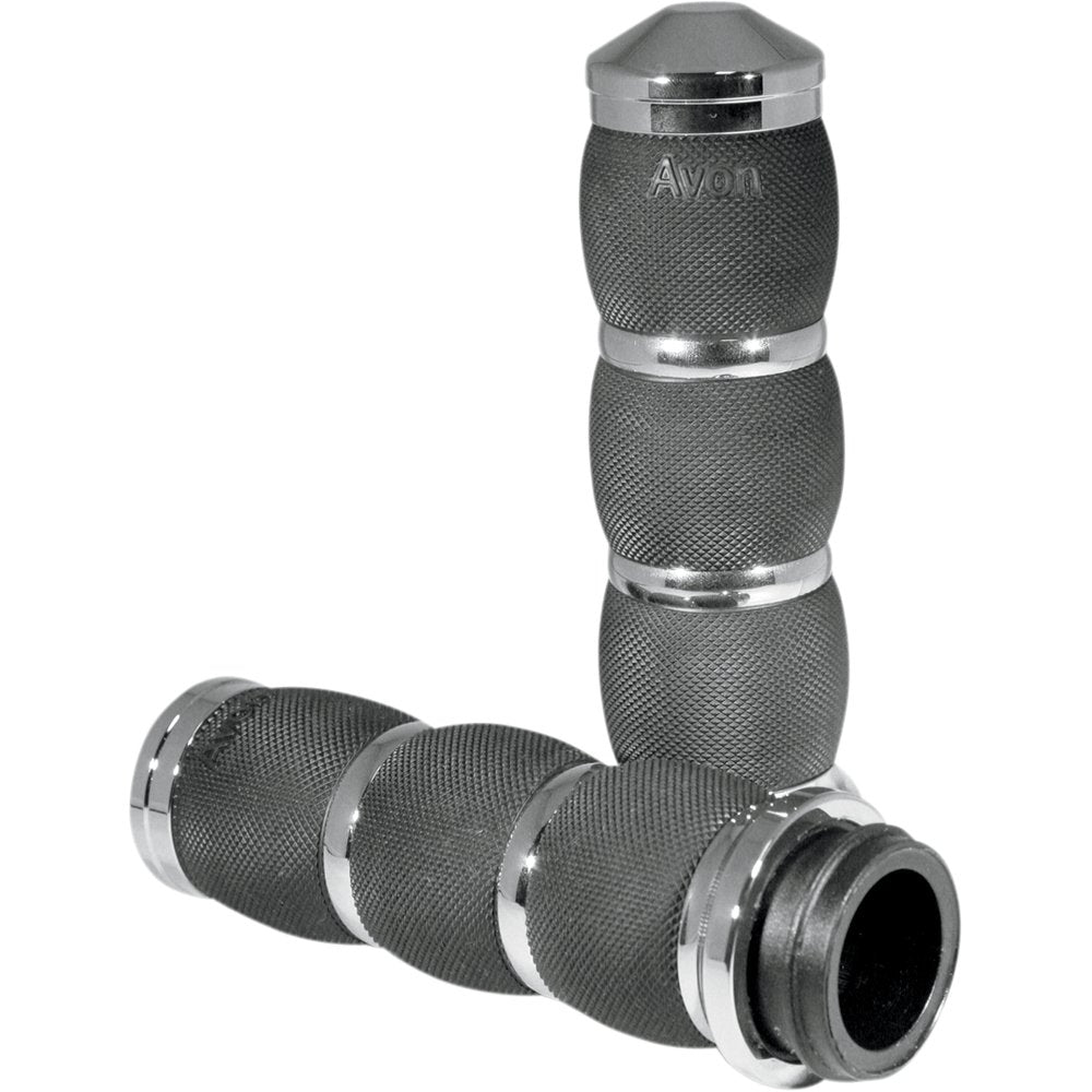 Avon Grips 3-Ring Air Cushioned Grips - TBW - Chrome AIR-91-FLY