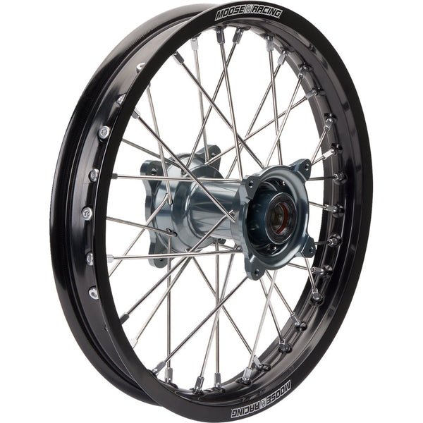 Moose Offroad Wheel Assembly - SX-1 - Complete - Front - Black Wheel/Gray Hub - 14x1.6 MR8X-16014-BKGY