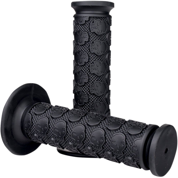 Driven Racing Skully MX Grips - Closed Ends - Black D701BK