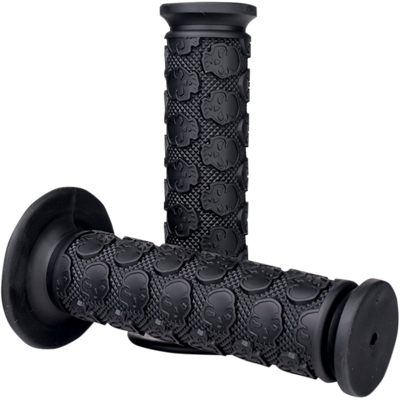 Driven Racing Skully MX Grips - Closed Ends - Black D701BK