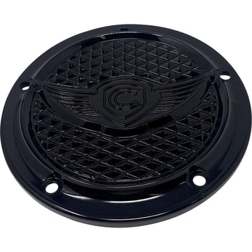 Covingtons Derby Cover - Diamondback - 5-Hole - Black - Softail C3070-B