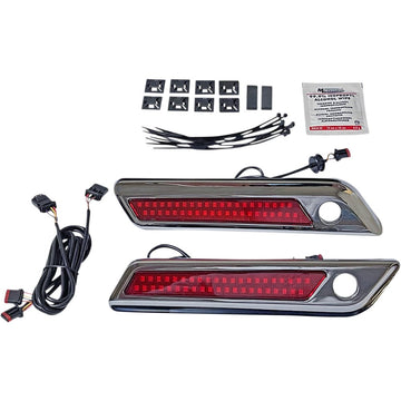 Custom Dynamics Latch Light - Saddlebag - Dual Color - Red - Chrome CD-SBL-DC-RC