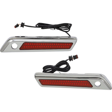 Custom Dynamics Latch Light - Saddlebag - Dual Color - Red - Chrome CD-SBL-DC4-RC