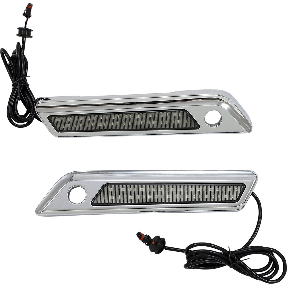 Custom Dynamics Latch Light - Saddlebag - Dual Color - Smoke - Chrome CD-SBL-DC4-SC