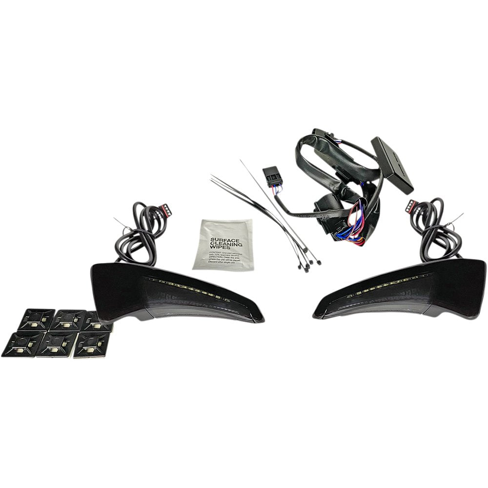 Custom Dynamics Sequential Tour Pak Seat Back Rest LED Lights - Black/Smoke - FLH CD-TPBR-14-SB