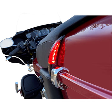 Custom Dynamics Sequential Tour Pak Seat Back Rest LED Lights - Black/Red - FLH CD-TPBR-14-RB