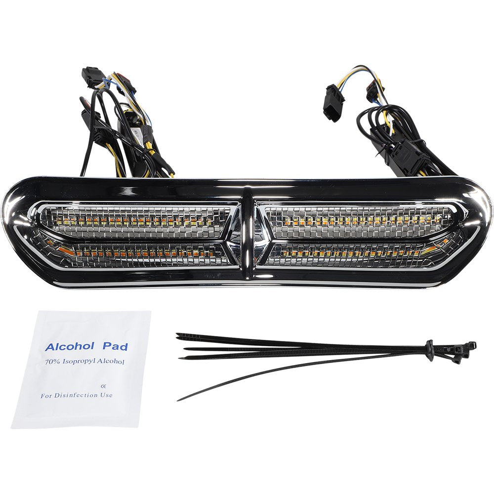 Custom Dynamics LED Vent Insert - Amber/White - Chrome w/ Stainless Mesh CD-VENT-AW2-C