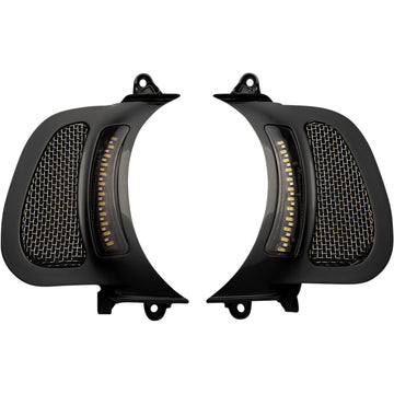 Custom Dynamics LED Vent Insert - Amber/White - Black w/ Stainless Mesh CD-RG-V-AW2-B